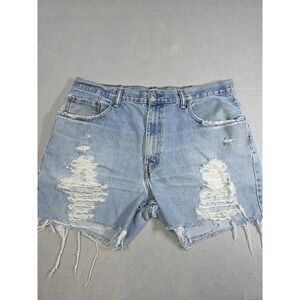 Levi 550 Light Washed Cutoff Denim Shorts Sz 16-18